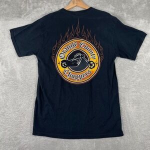 Orange County Choppers Shirt Mens Large Black OCC Flames Graphic Tee Y2K 2000s